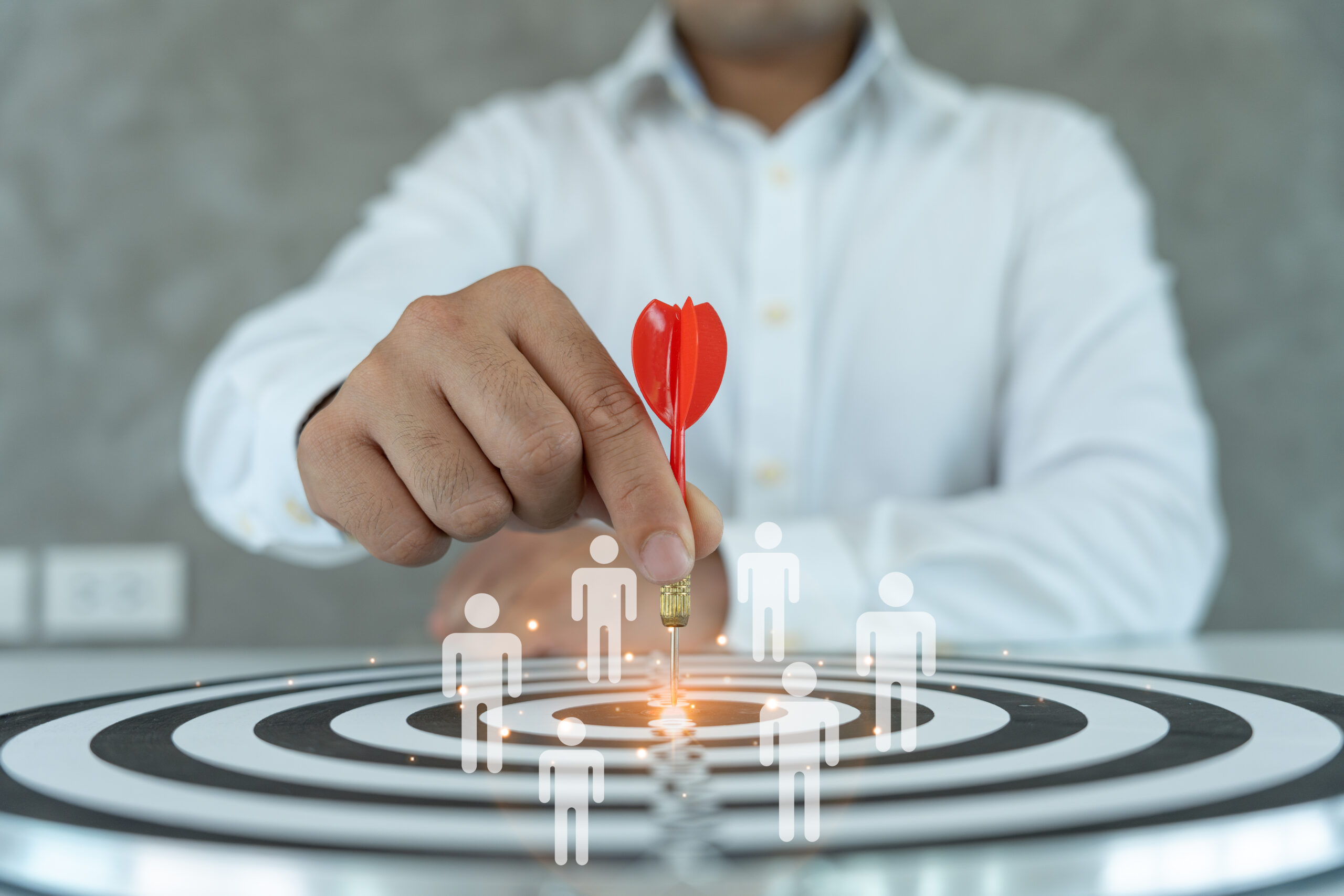 Human resources or human resource management, target darts focus